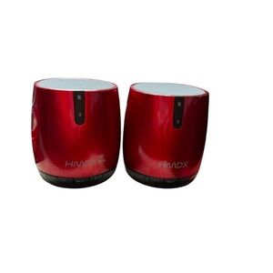 HMDX Red Wireless Bluetooth Speakers Pair